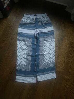 J. Crew Blue and White Paisley Bandana Pants